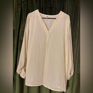 Entro Ivory V-Neck Blouse